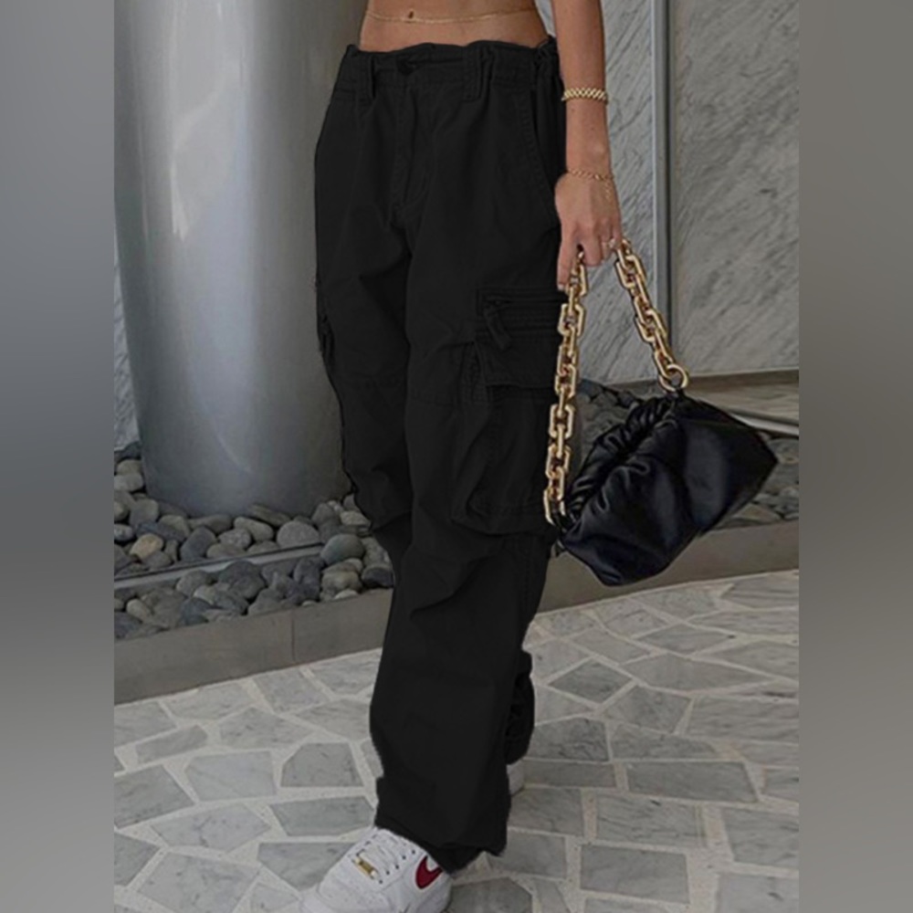 Emmiol black baggy cargo jeans